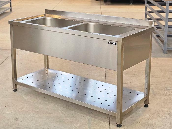 سینک ظرفشویی صنعتی جوشی ساخته شده از ورق استیل 316